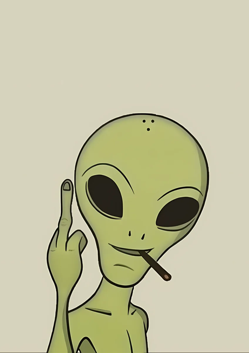 Alien Middle Finger Joint Poster