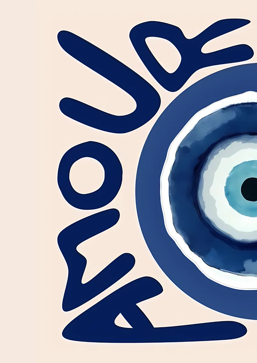 Blue Evil Eye Amour Poster