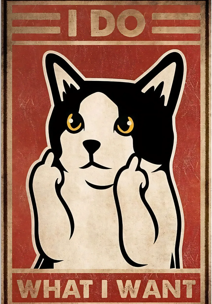 Cat Middle Finger I Do What I Want Poster
