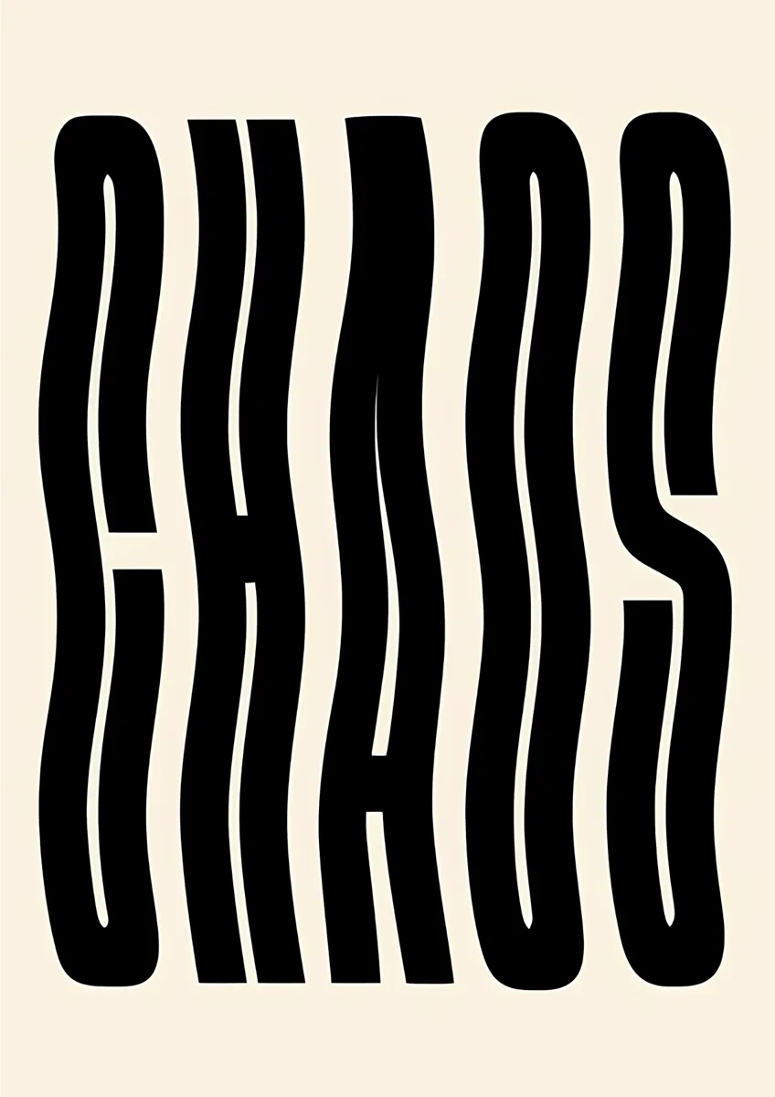 Chaos Wavy Typography Poster