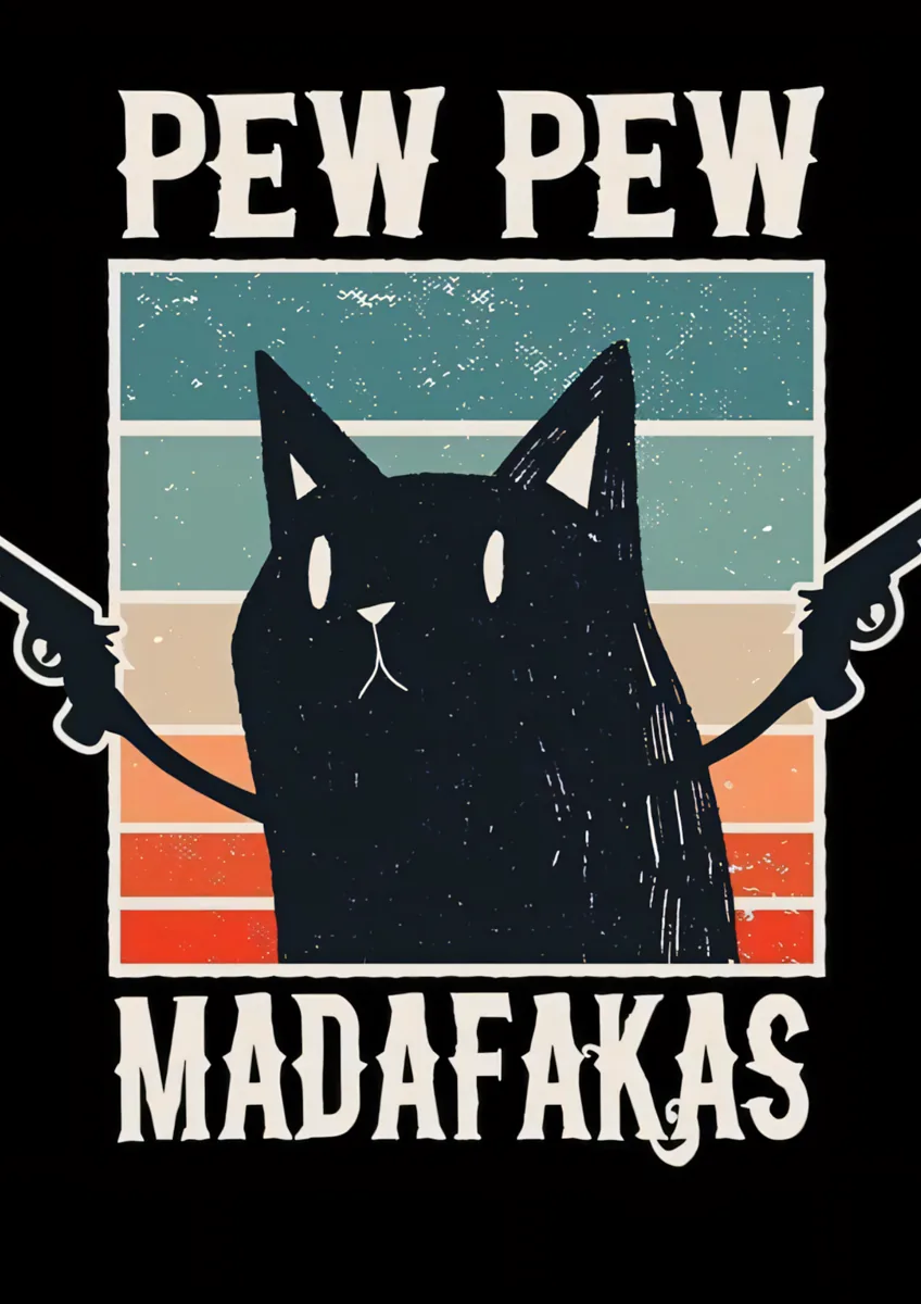 Pew Pew Cat Guns Poster