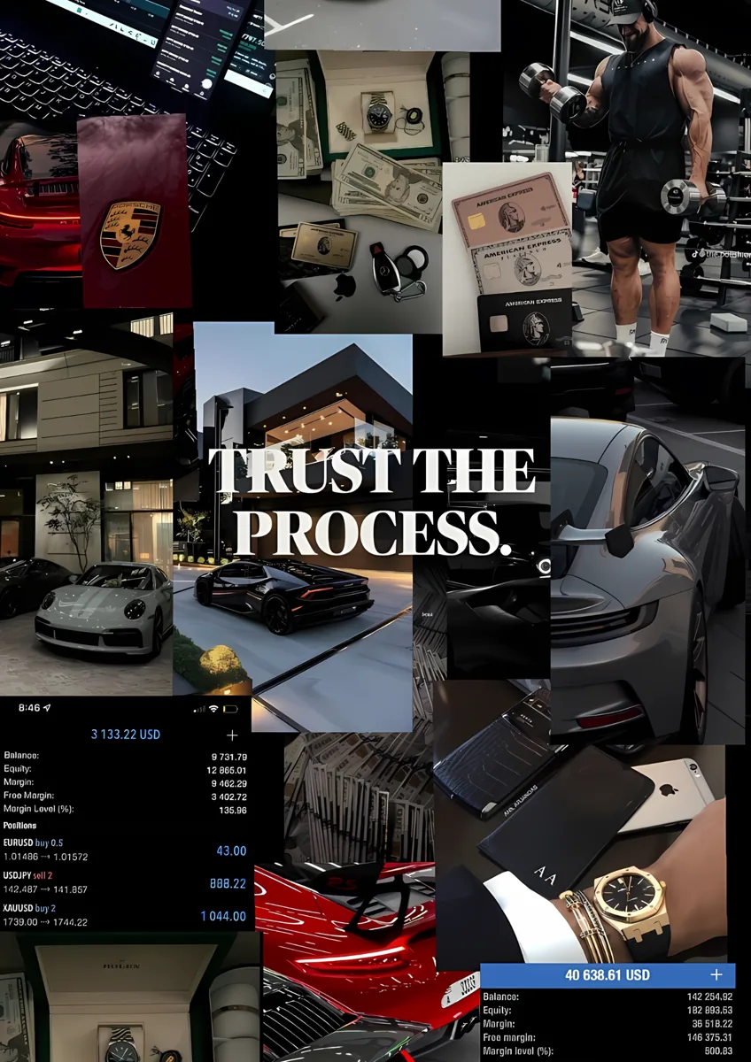 Trust The Process Wealth Moodboard Poster