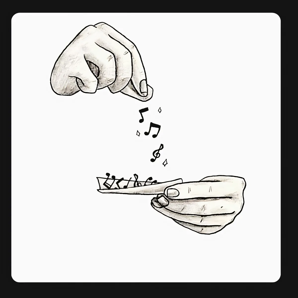 Hands Rolling Music Notes Poster