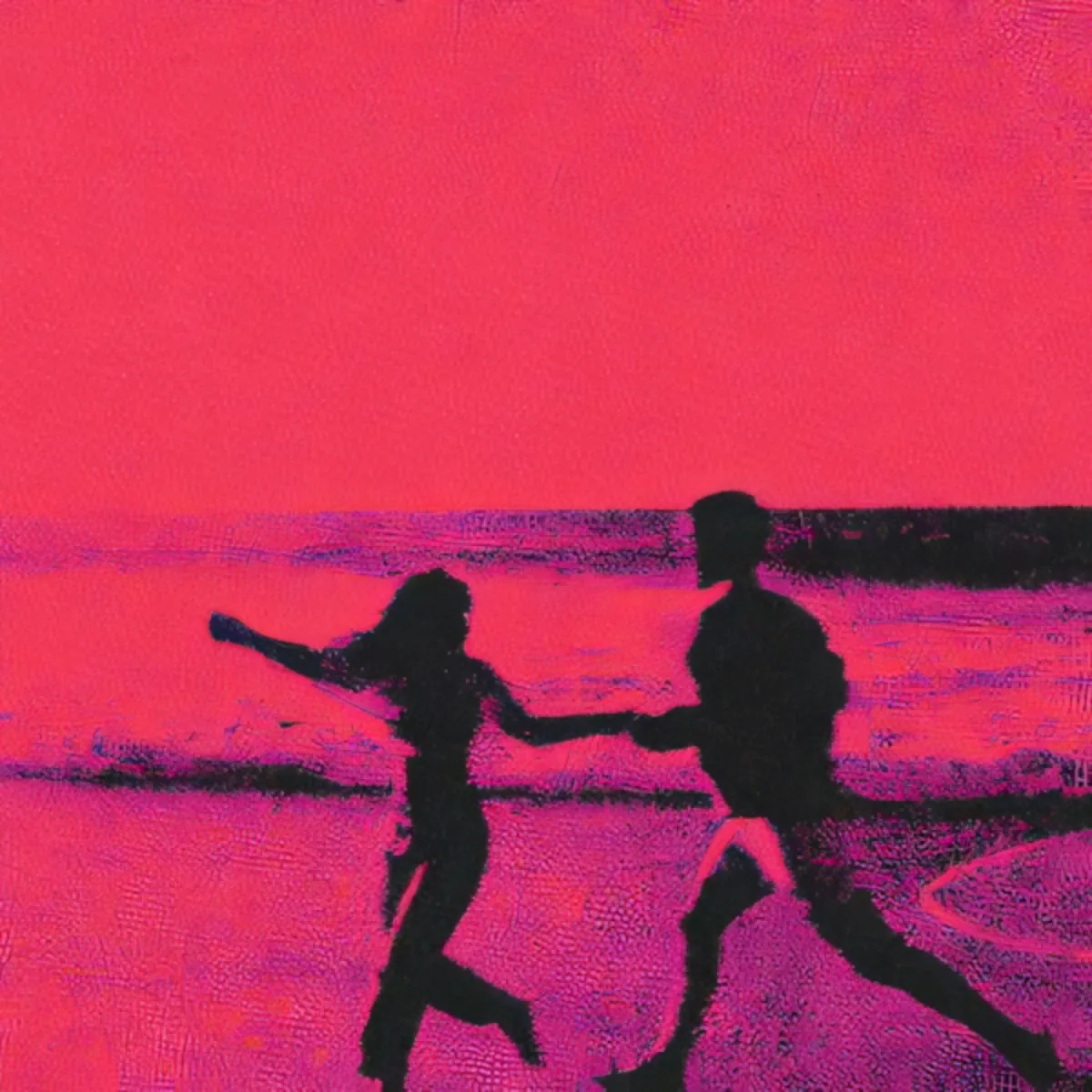 Neon Couple Beach Poster