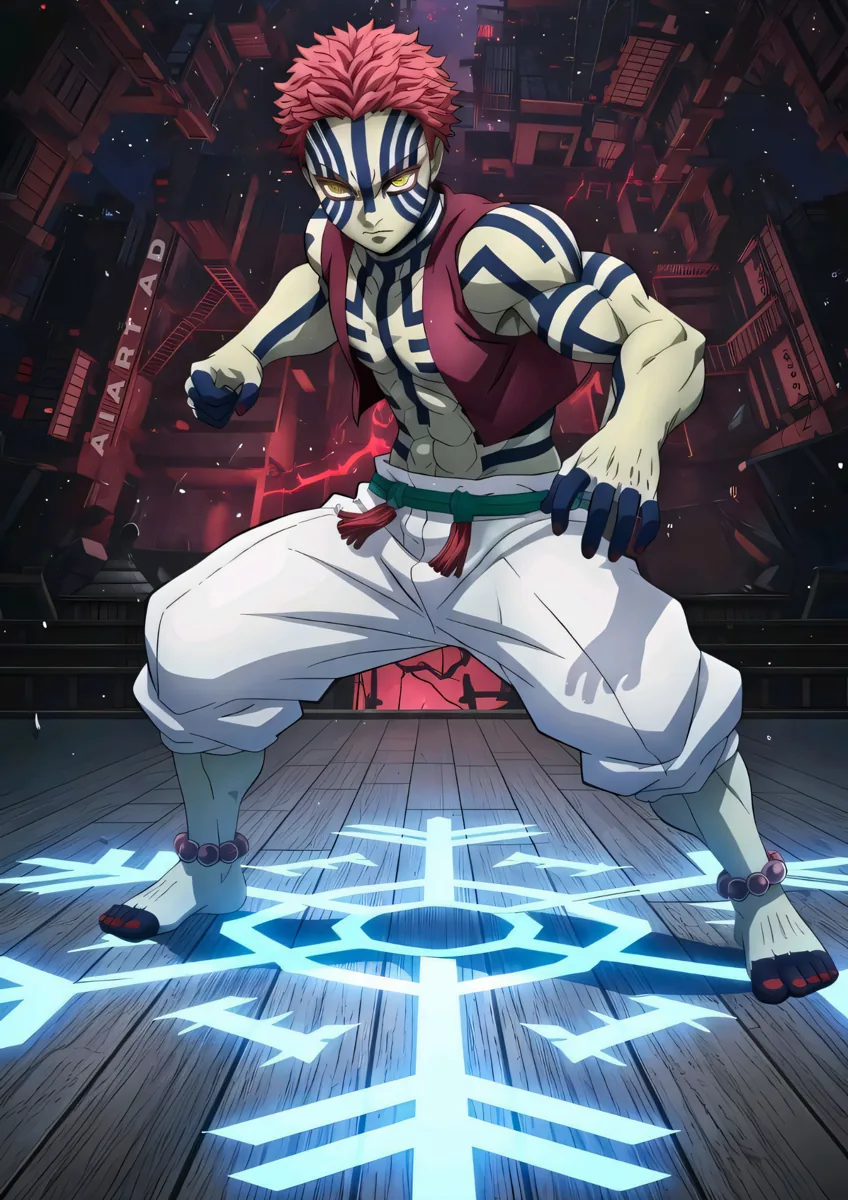 Akaza Upper Moon 3 Snowflake Stance Poster