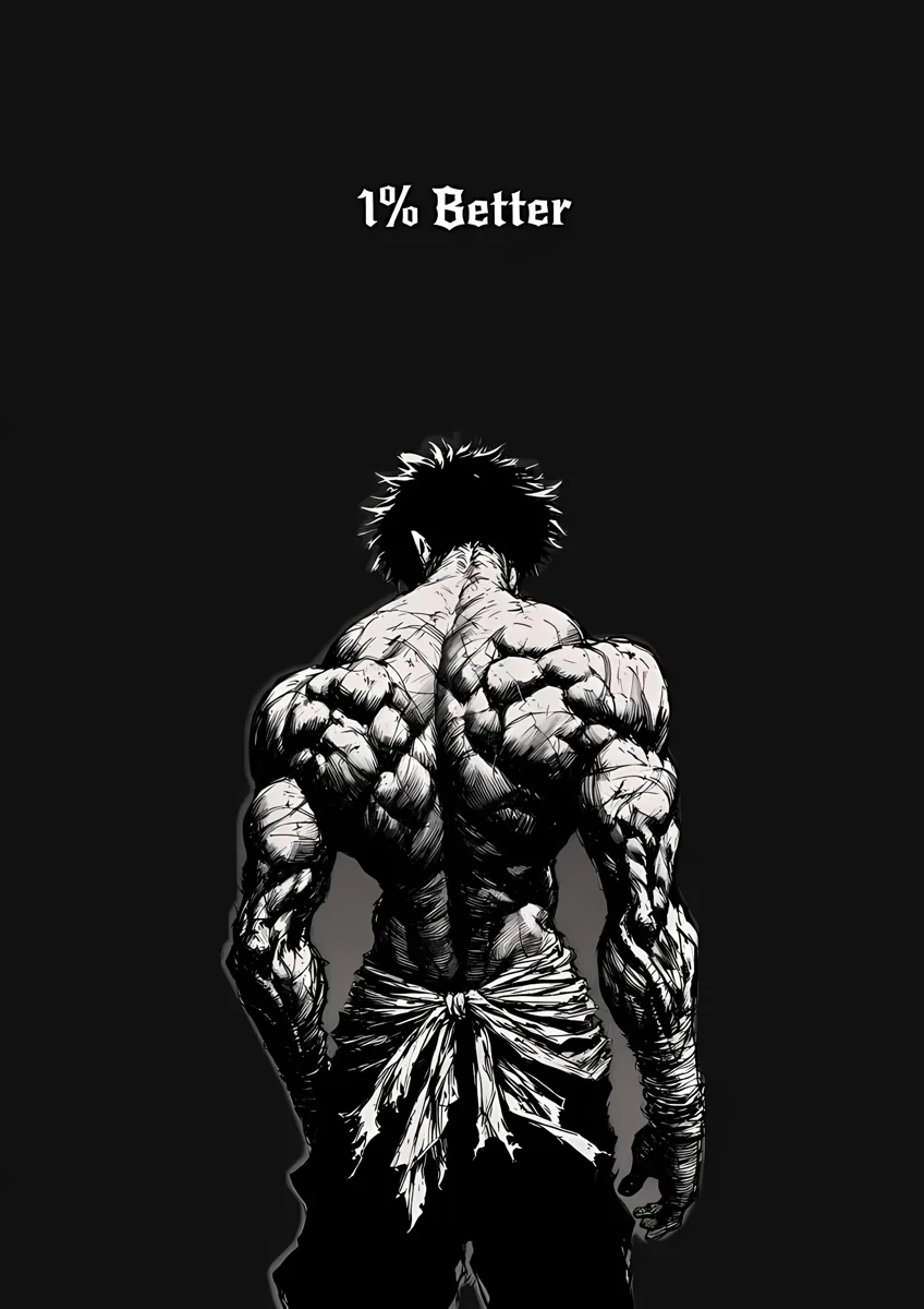 Baki Hanma Back View 1 Percent Better Poster