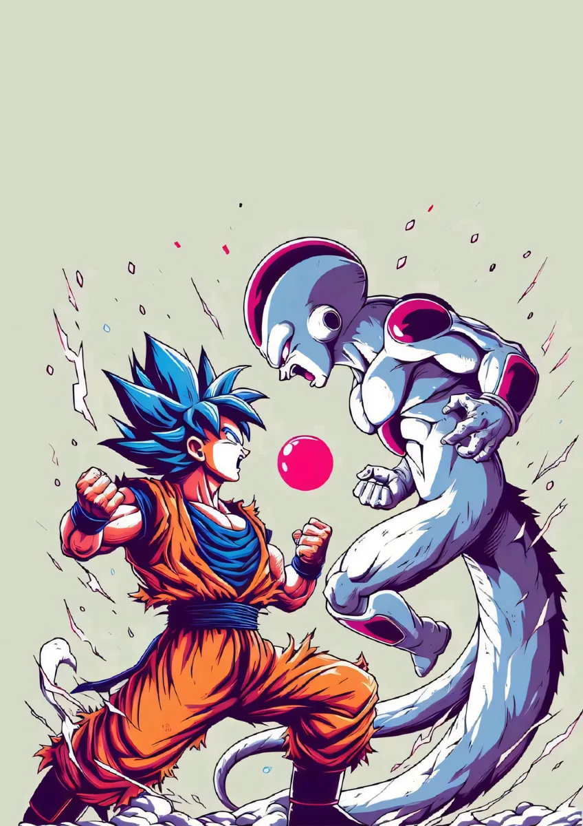 Goku Ssj Blue Vs Frieza Battle Poster