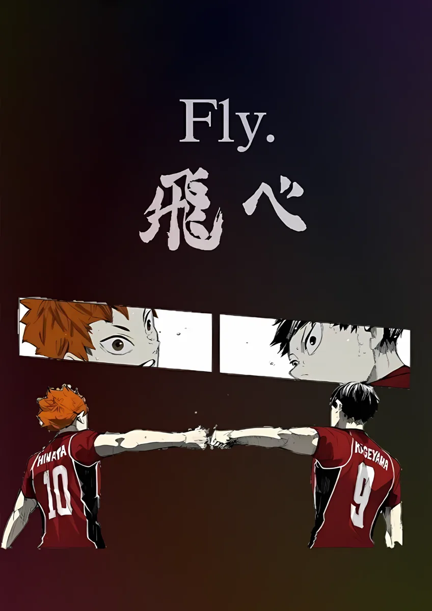 Hinata And Kageyama Fist Bump Fly Quote Poster