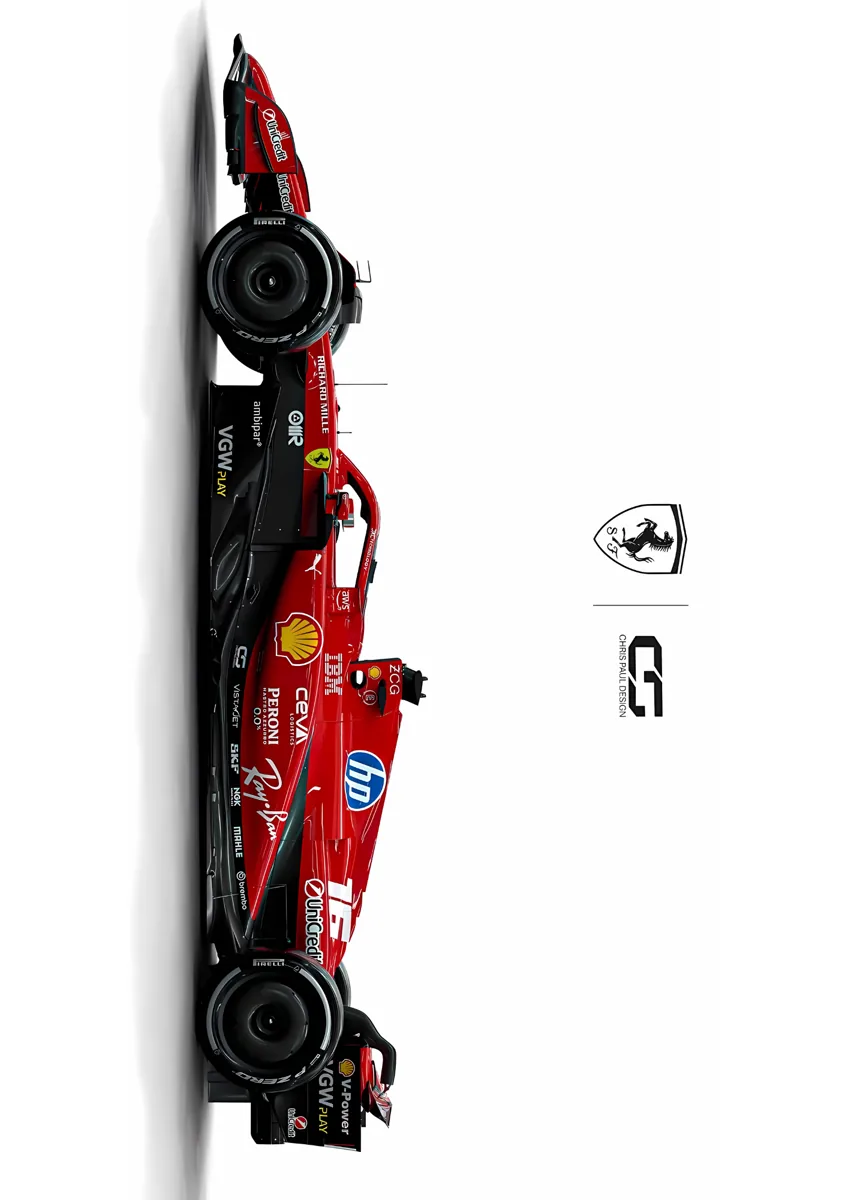 Ferrari F1 Charles Leclerc 16 Side Poster