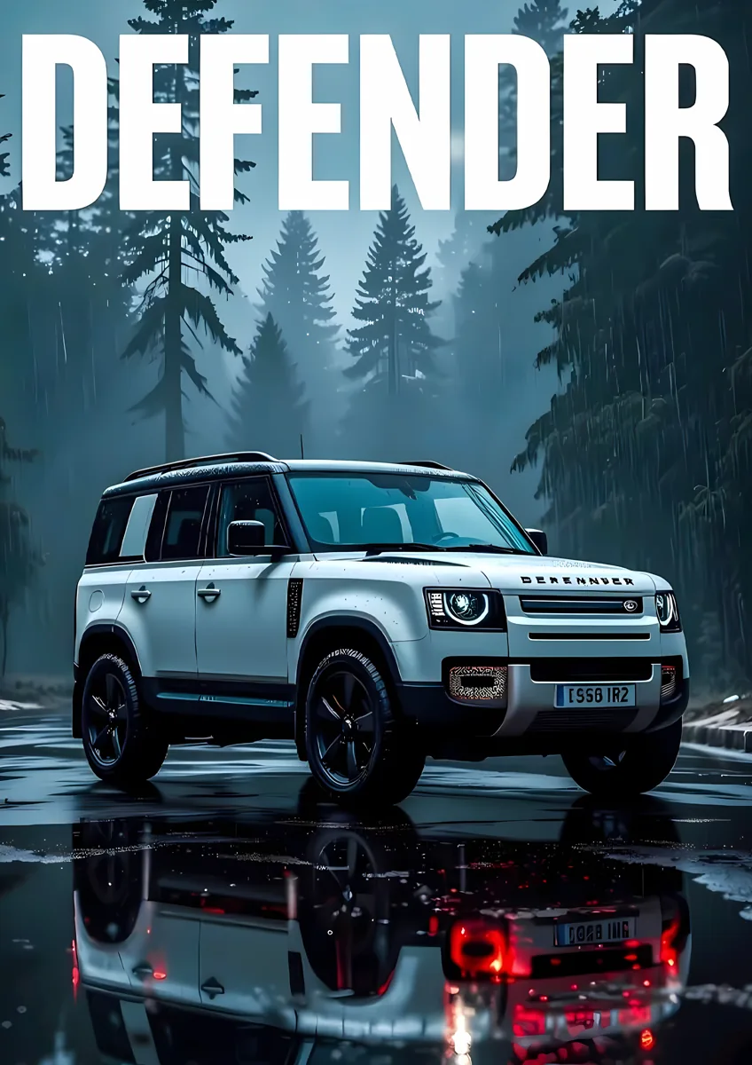 Land Rover Defender 110 Rain Forest Poster