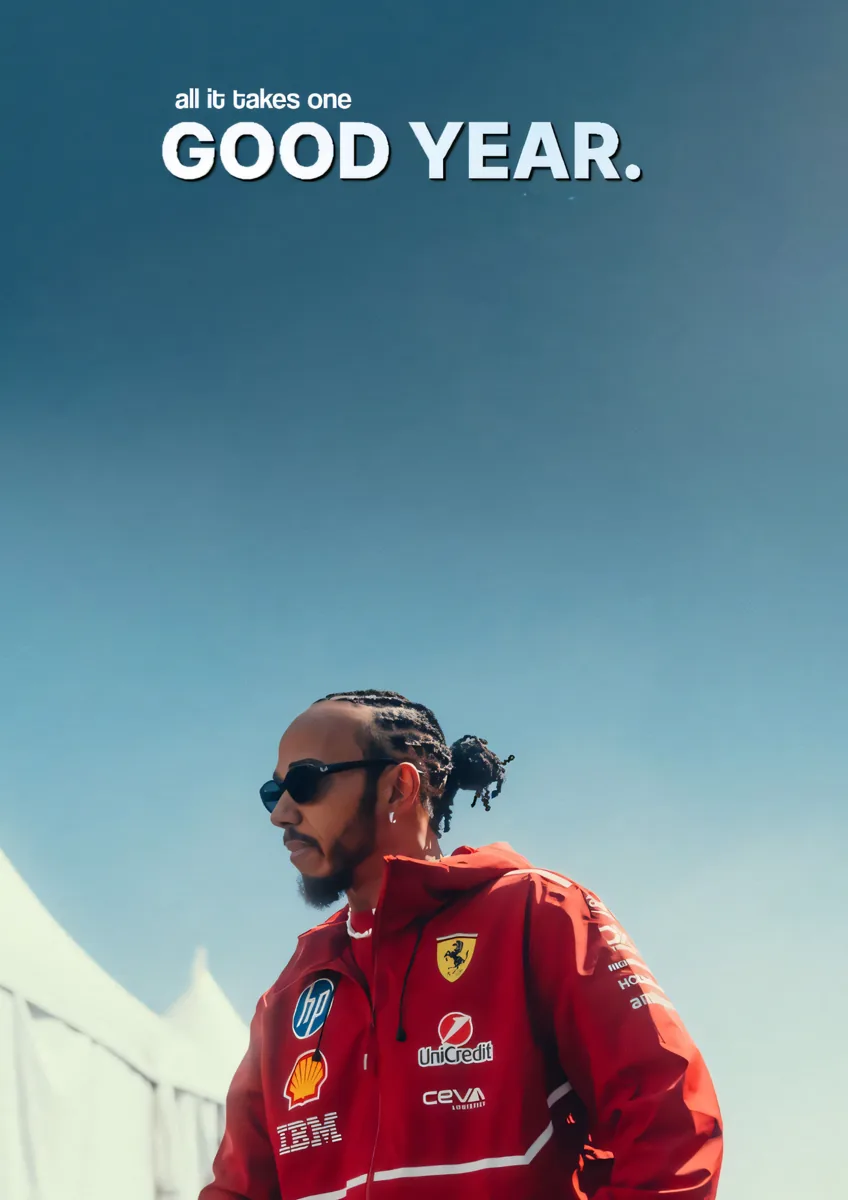 Lewis Hamilton Ferrari Good Year Poster