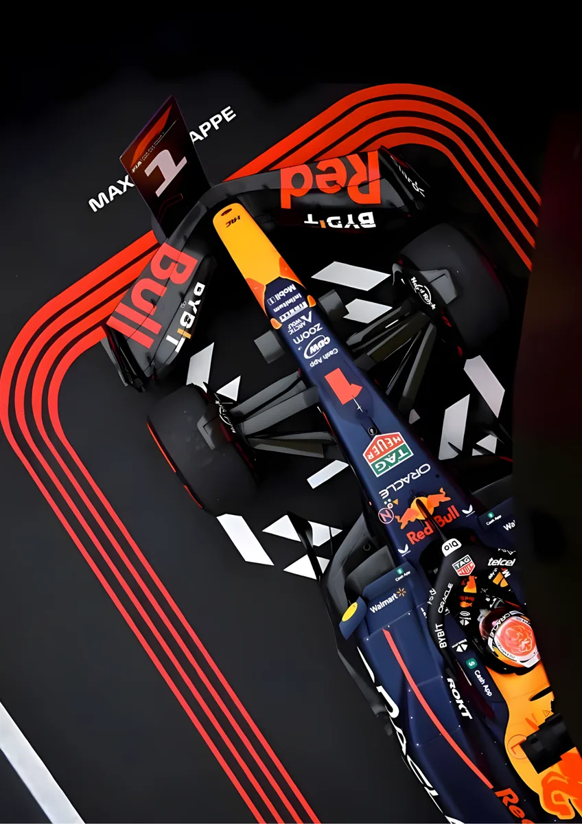 Max Verstappen Red Bull F1 Top View Poster