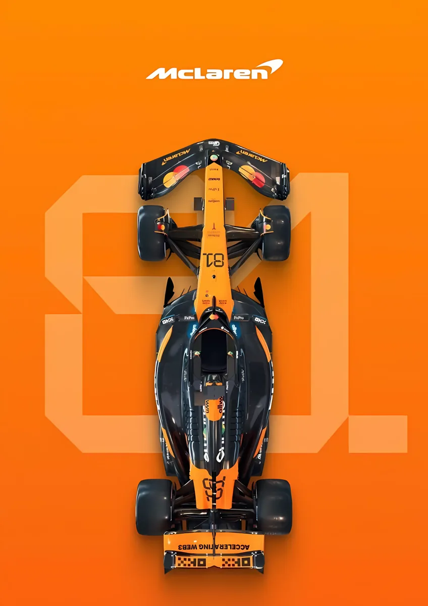 Mclaren F1 Oscar Piastri 81 Top View Poster