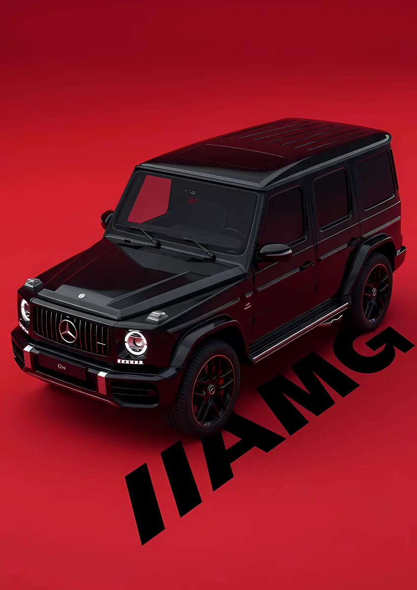 Mercedes Amg G Wagon Red Background Poster