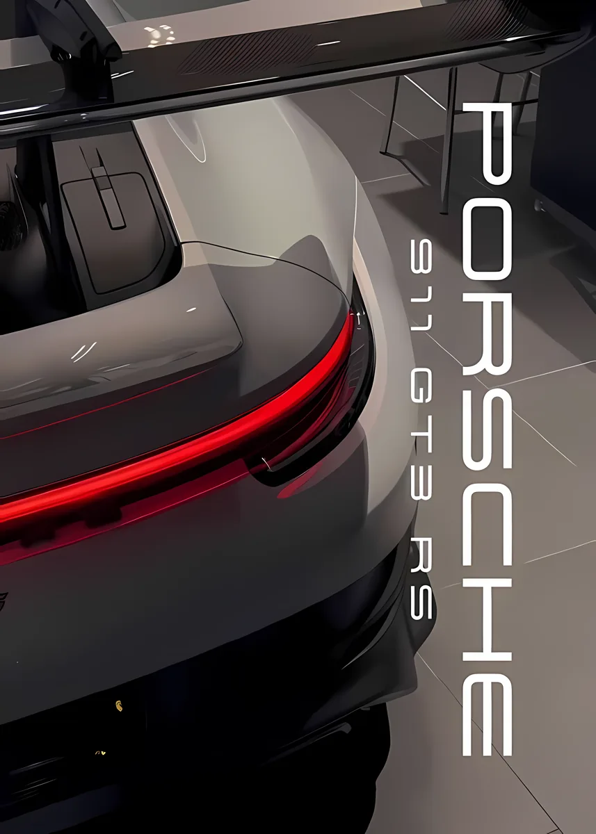 Porsche 911 Gt3 Rs Tail Light Close Up Poster