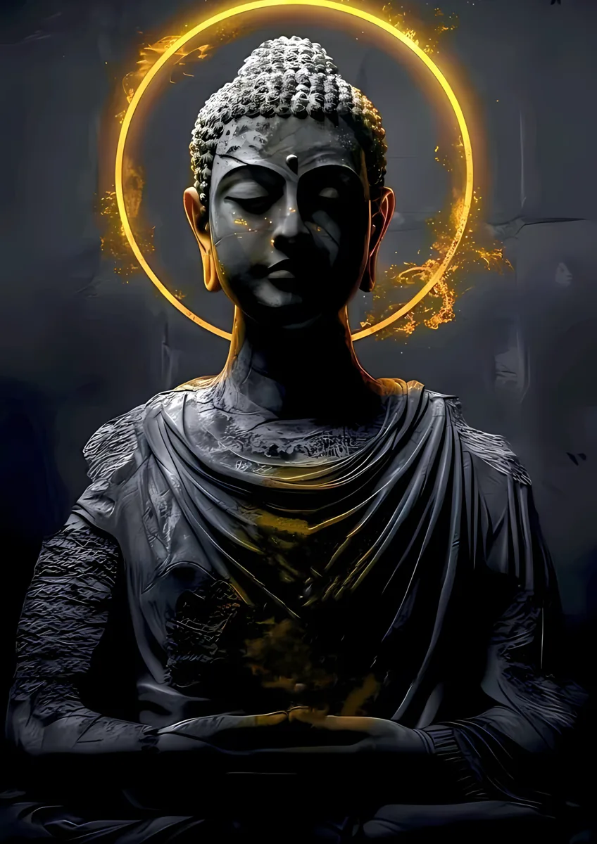Buddha Golden Halo Poster
