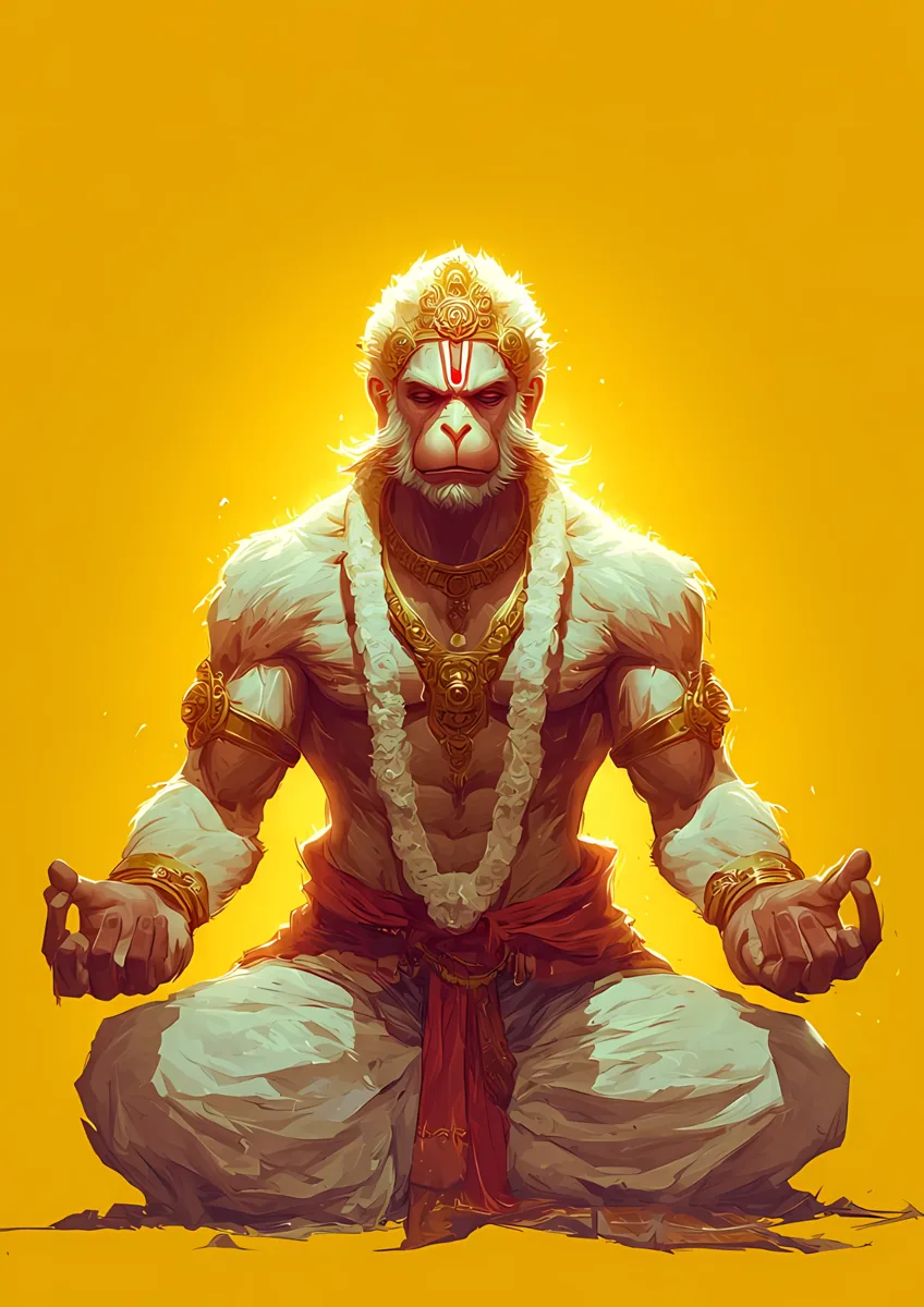 Hanuman Golden Yoga Poster
