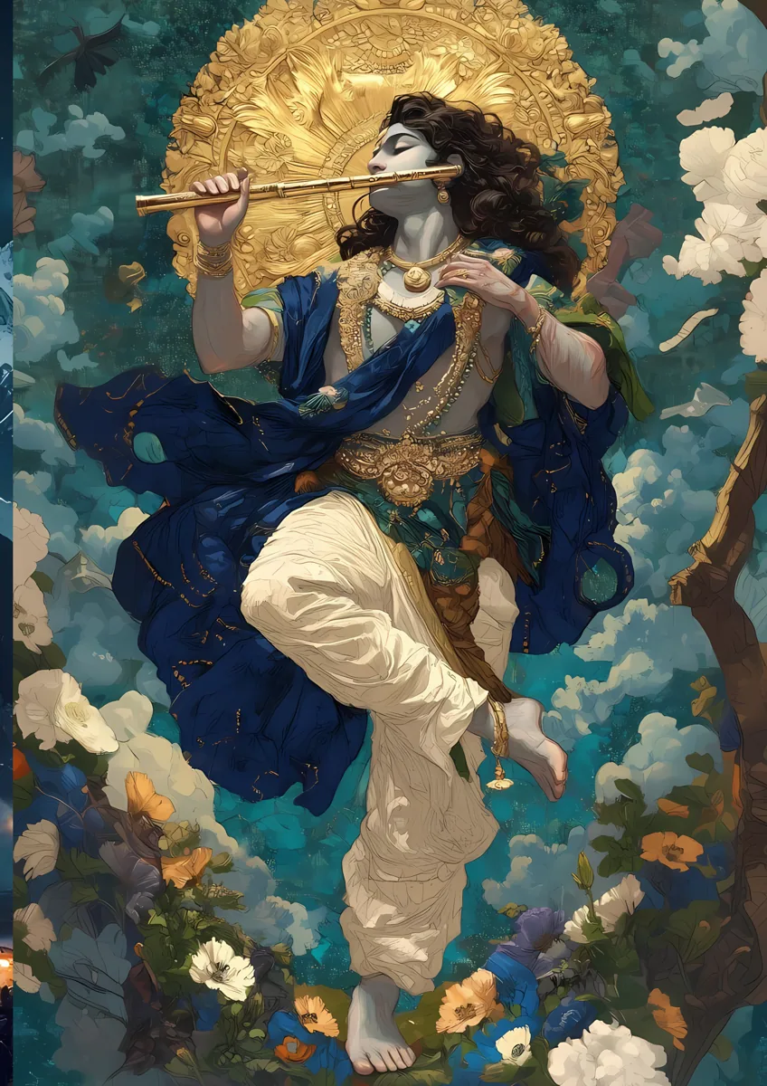 Krishna Flute Dance Poster