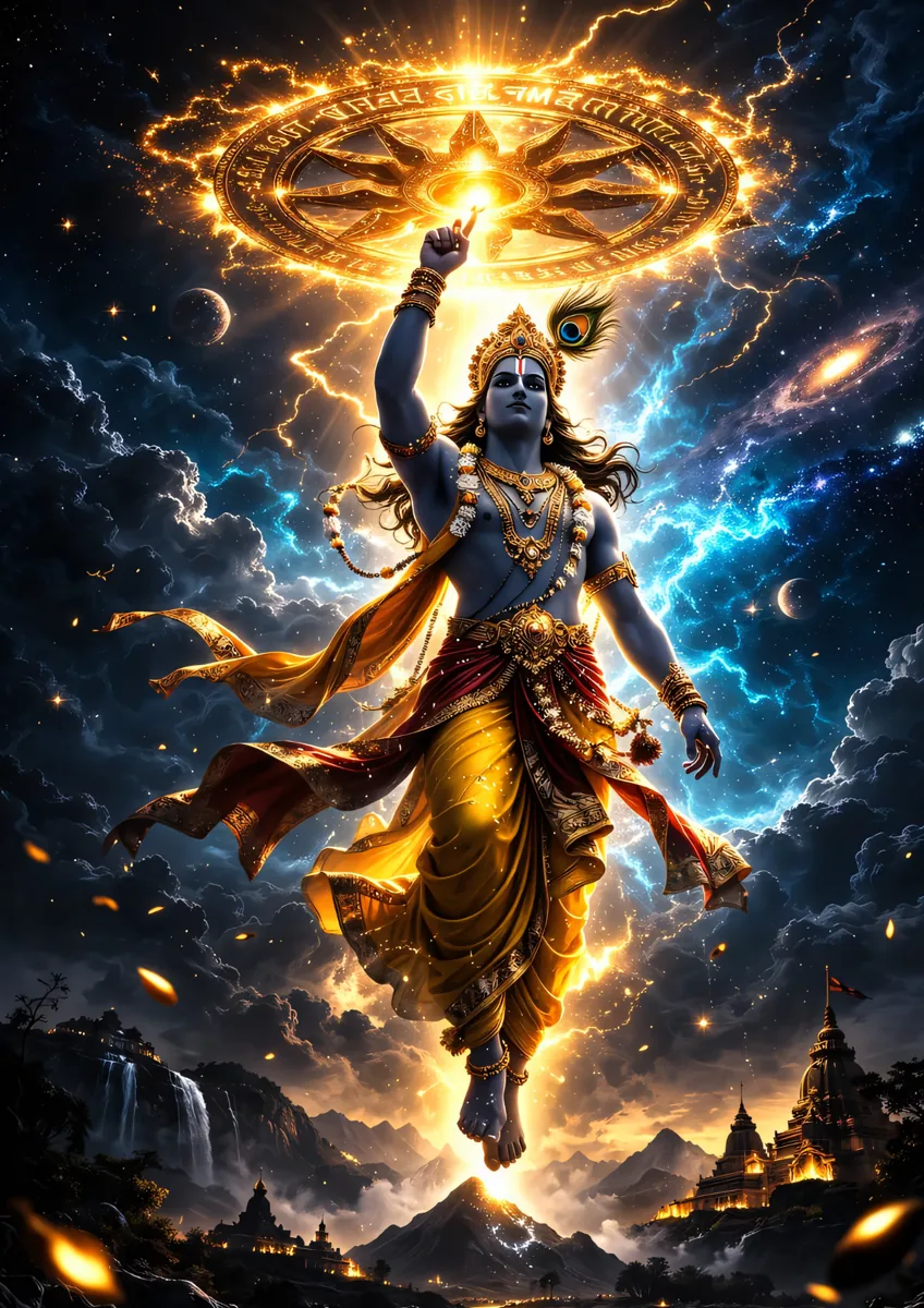 Krishna Sudarshana Chakra Poster