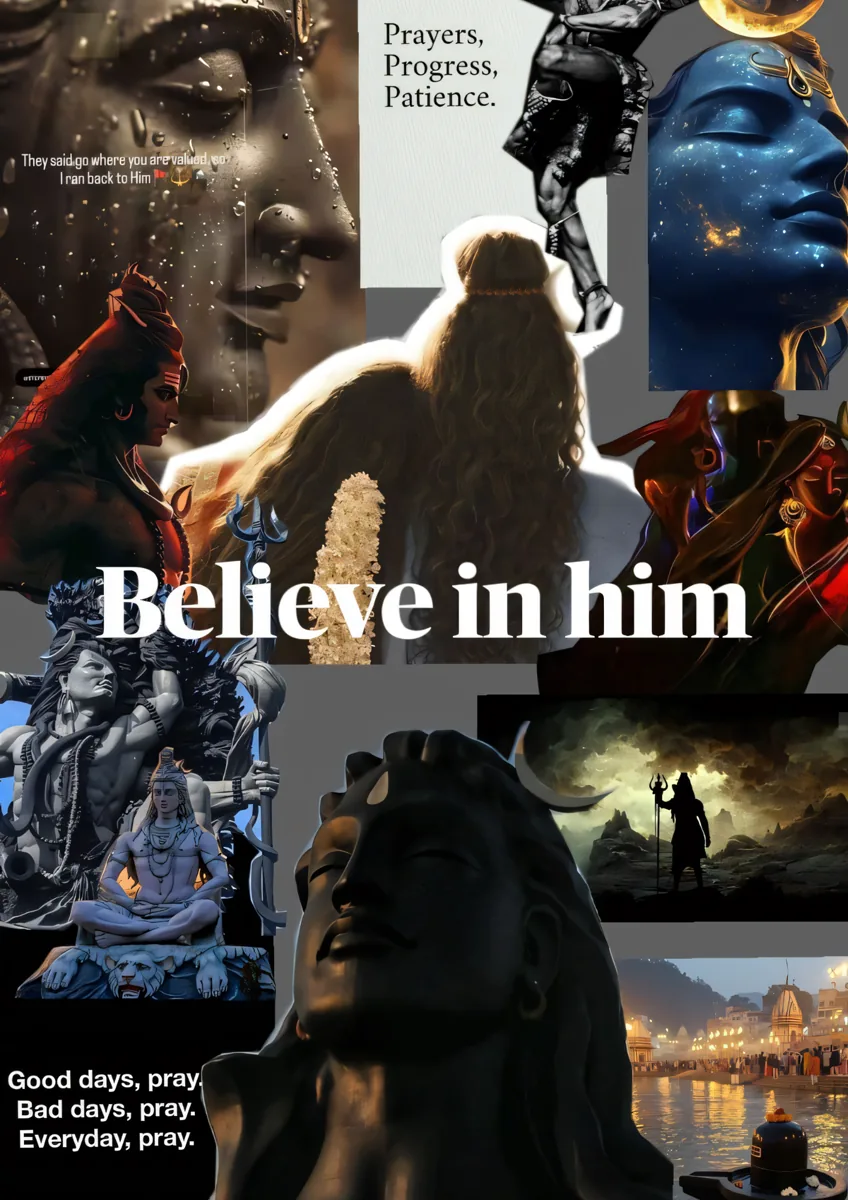 Shiva Believe Collage Poster