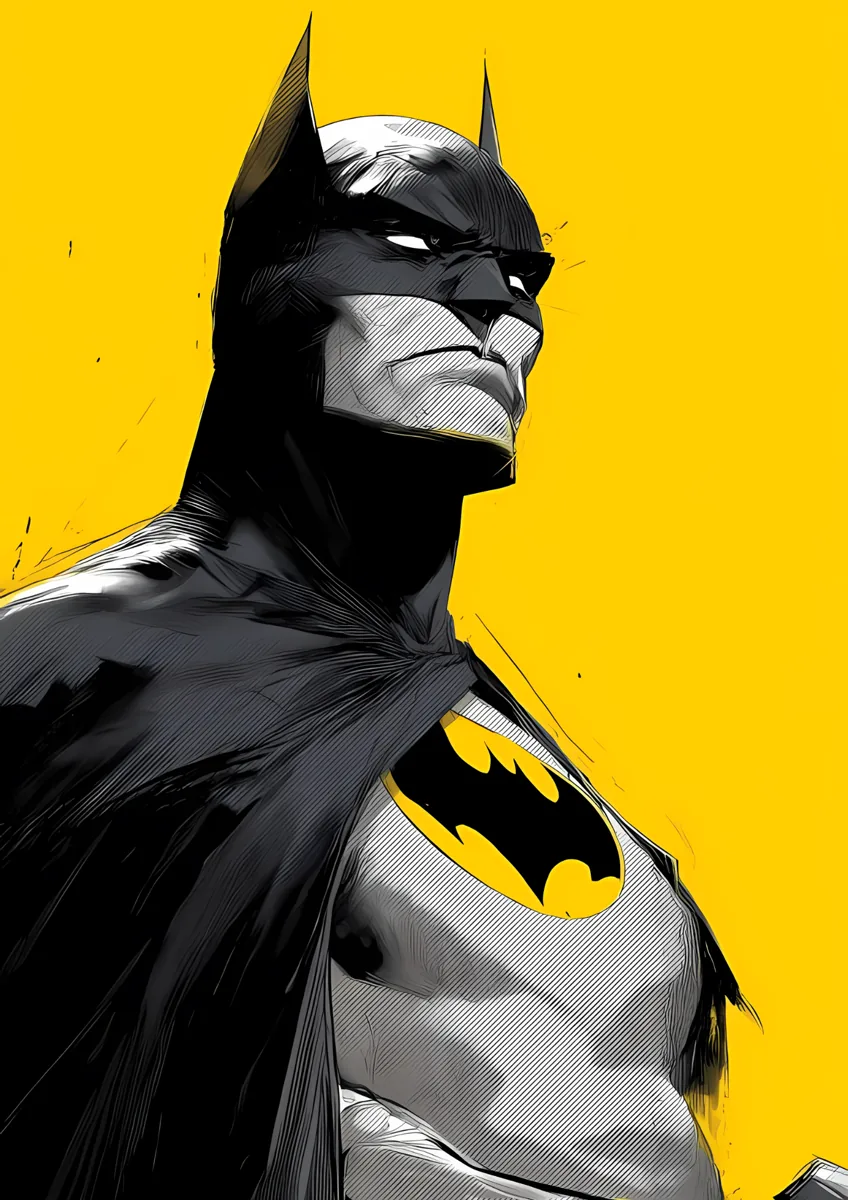 Batman Yellow Background Comic Poster