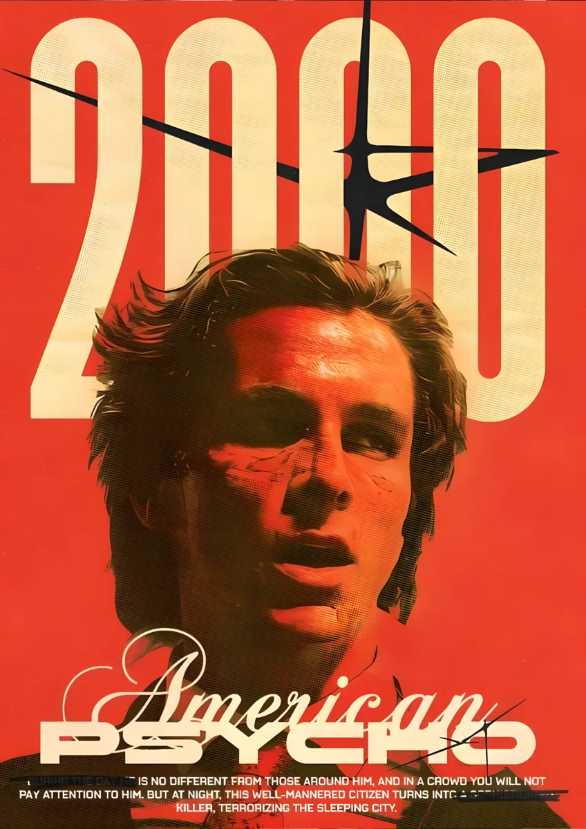 American Psycho Red Bg Poster