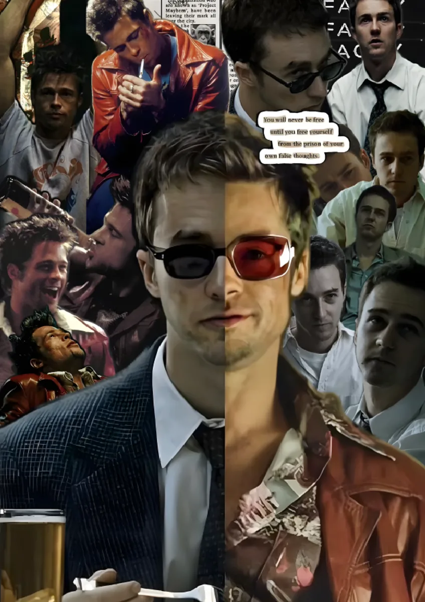Fight Club Split Face Poster