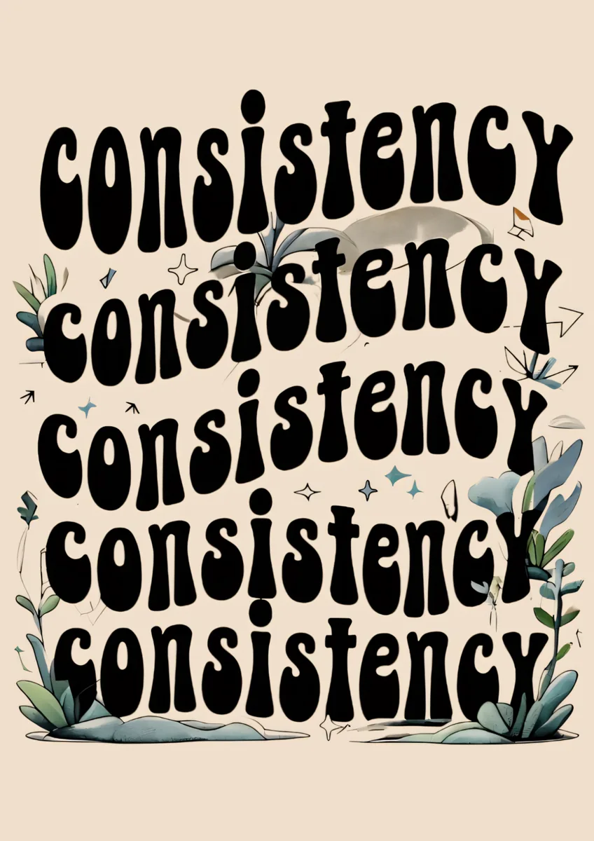 Consistency Wavy Retro Typography Poster