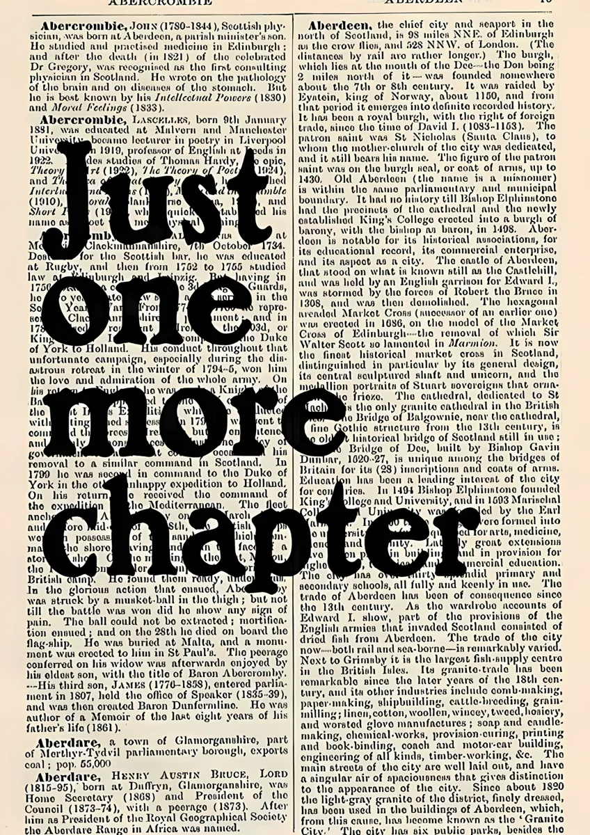 Just One More Chapter Dictionary Book Poster