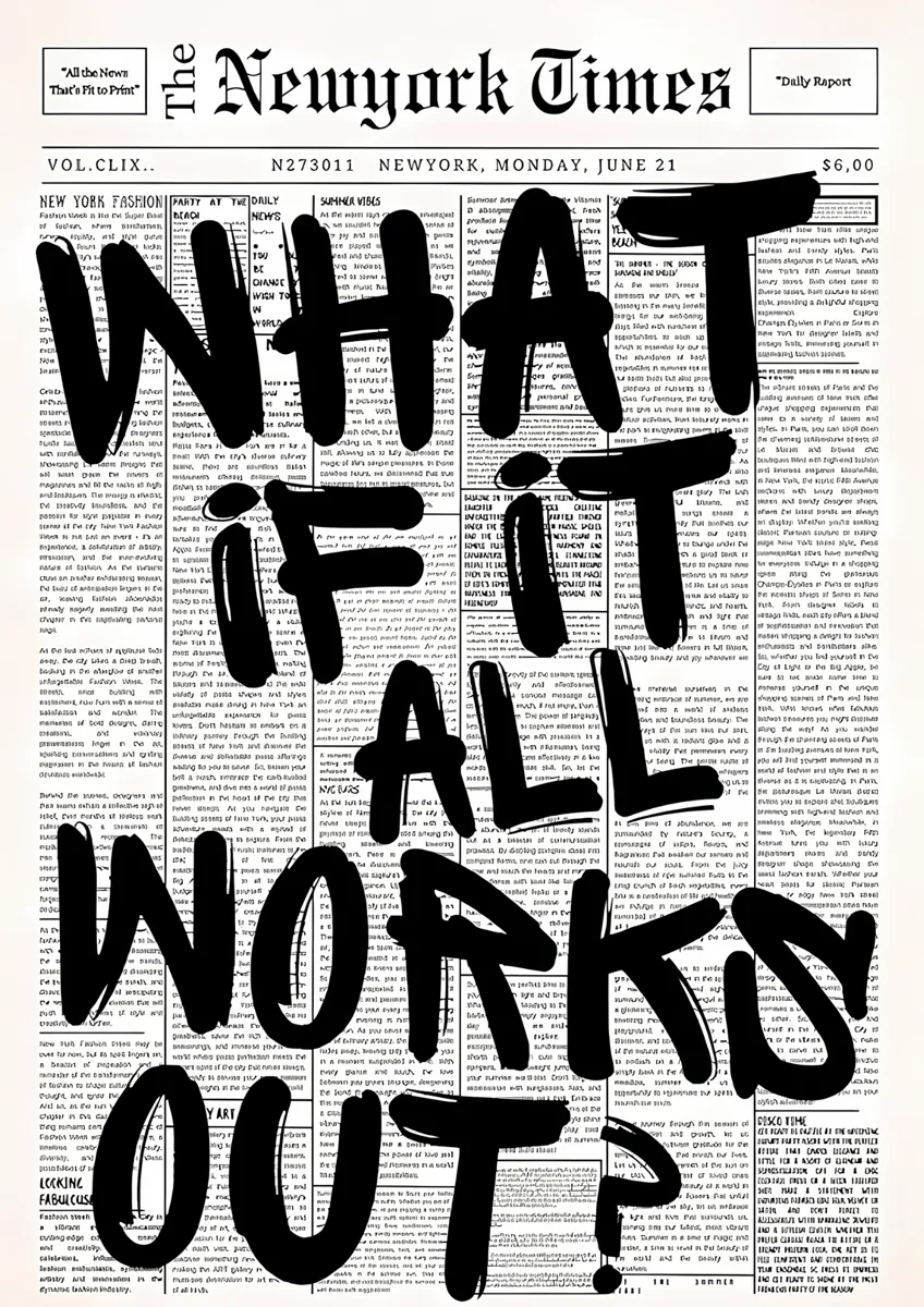 What If It All Works Out New York Times Newspaper Poster