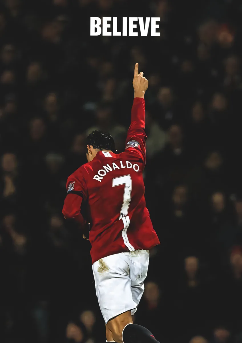 Cristiano Ronaldo Believe Pointing Finger Poster