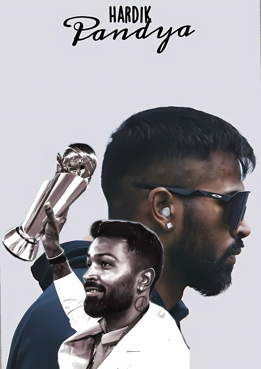 Hardik Pandya T20 World Cup Trophy Tribute Poster
