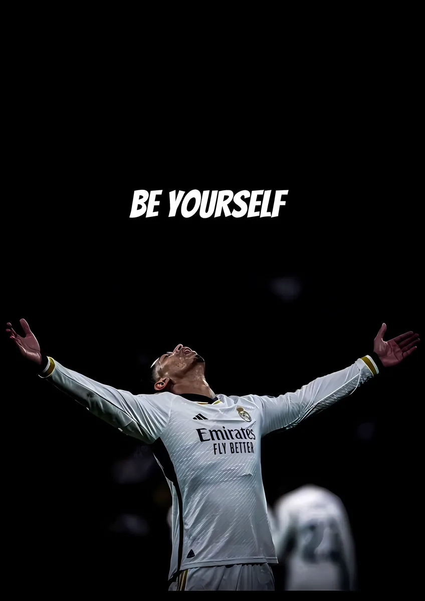 Jude Bellingham Be Yourself Arms Open Celebration Poster