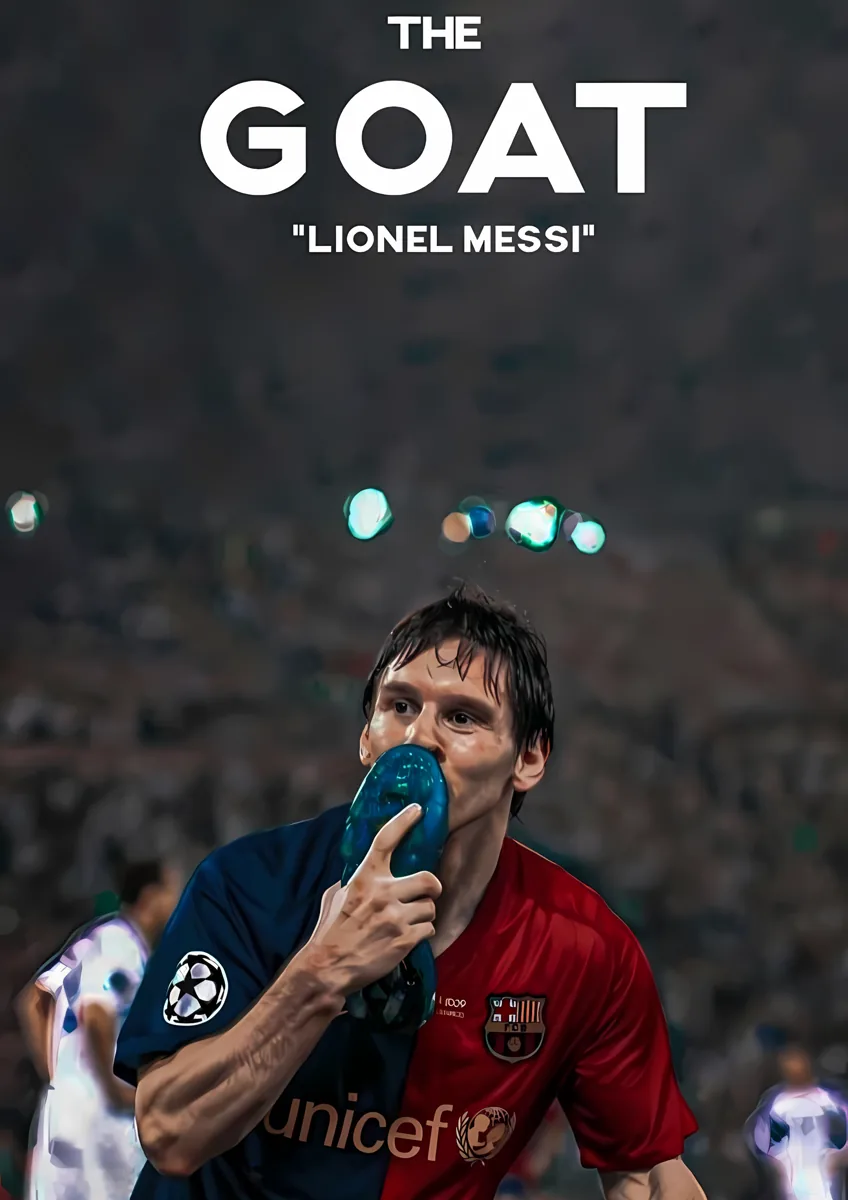 Lionel Messi The Goat Boot Kiss Poster