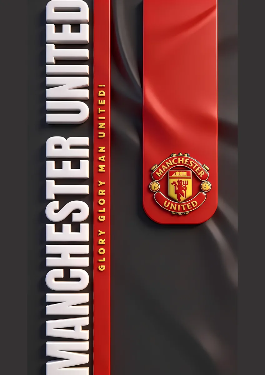 Manchester United Glory Glory 3d Crest Poster