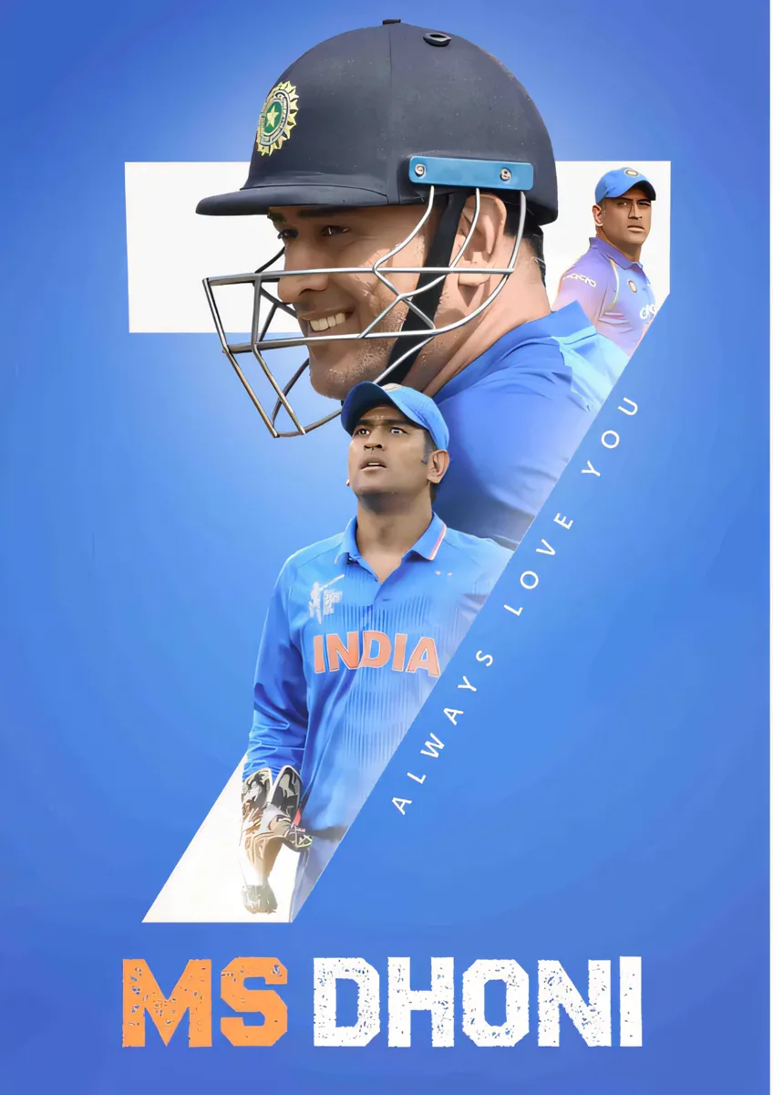 Ms Dhoni Always Love You Number 7 Poster