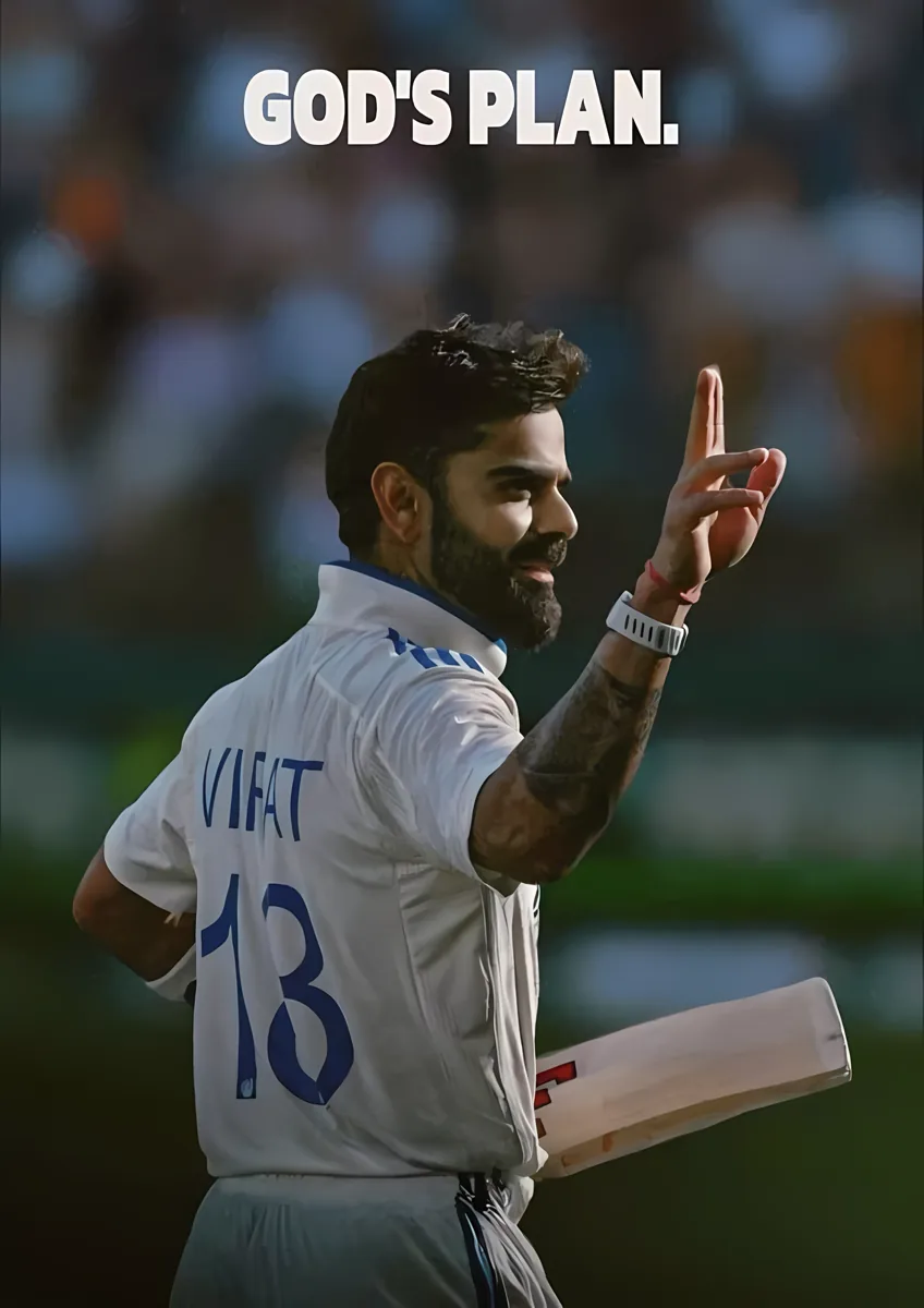 Virat Kohli Gods Plan Finger Pointing Poster