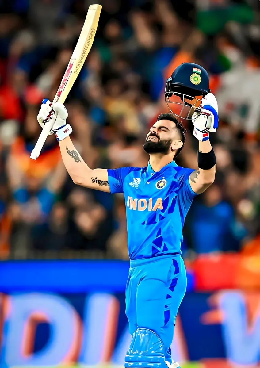 Virat Kohli T20 World Cup Celebration Mrf Bat Poster