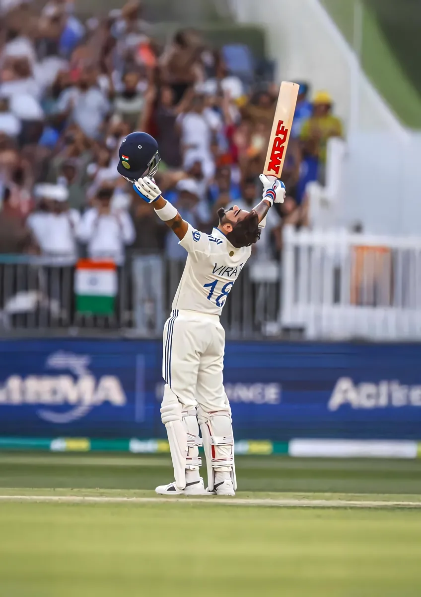 Virat Kohli Test Century Hats Off Roar Poster