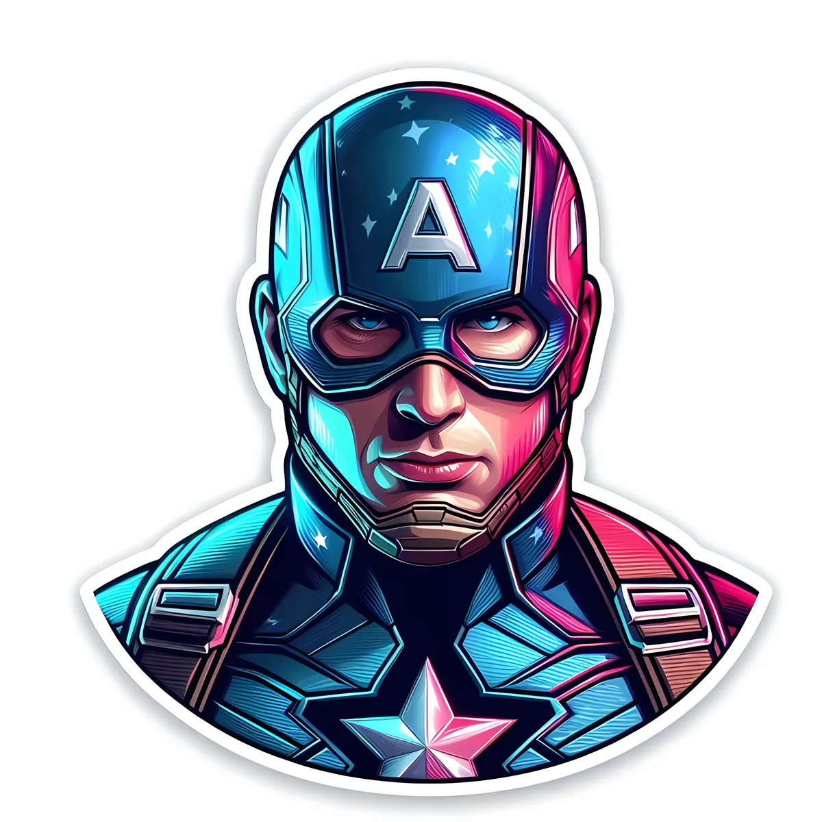 Neon Captain America Sticker